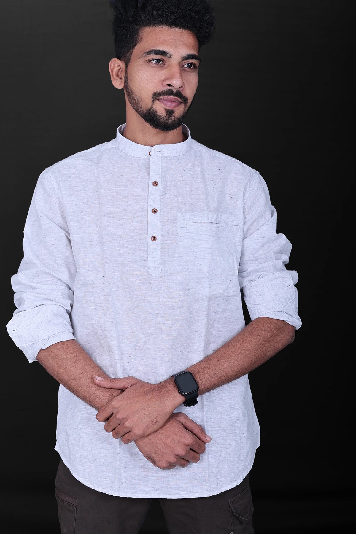 Short Kurta - white heather