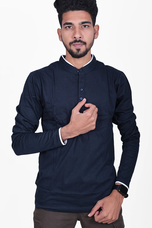 Full Sleeve Henley Neck T-Shirt