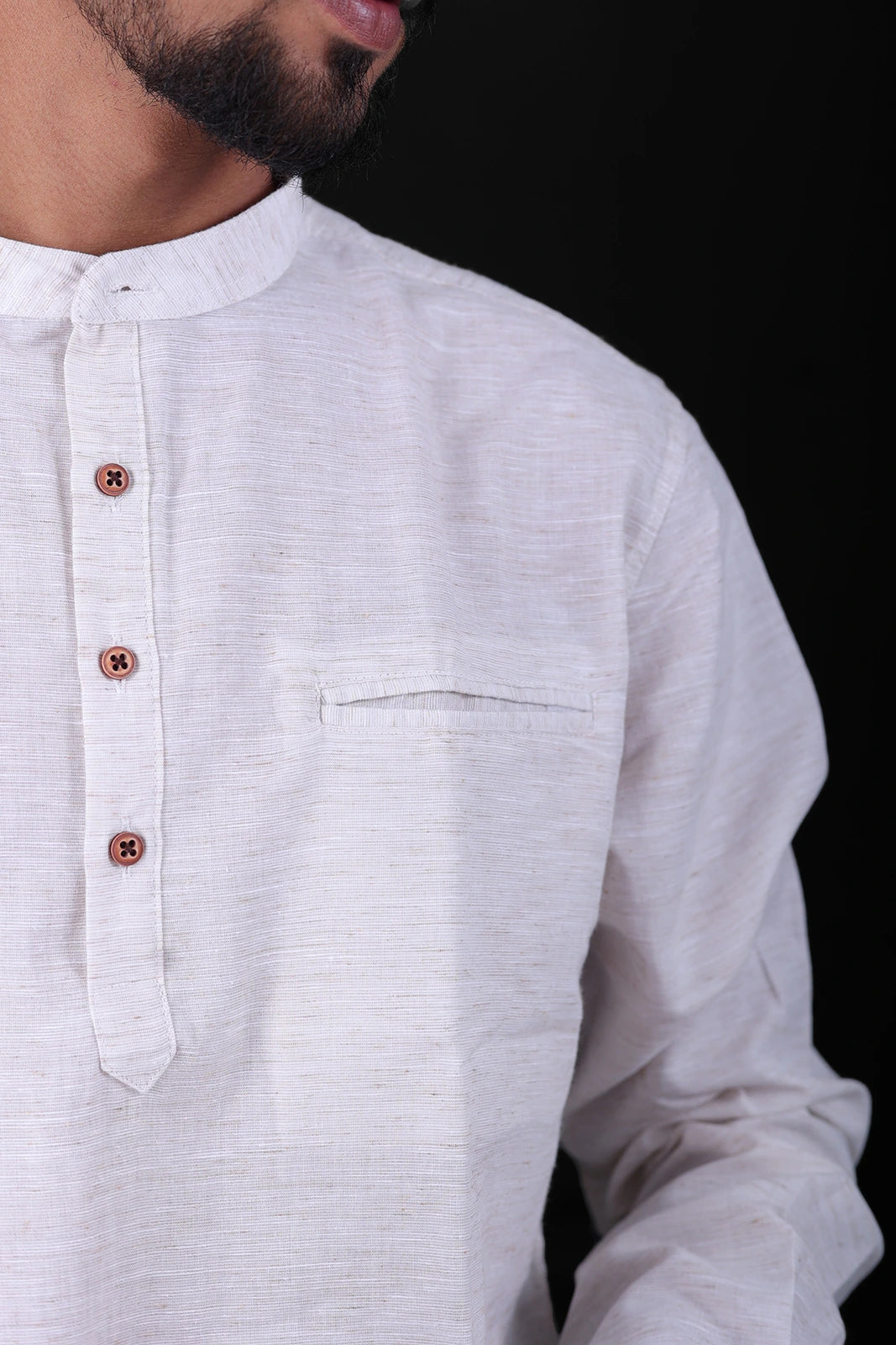 Linen Mens Kurta - Cream