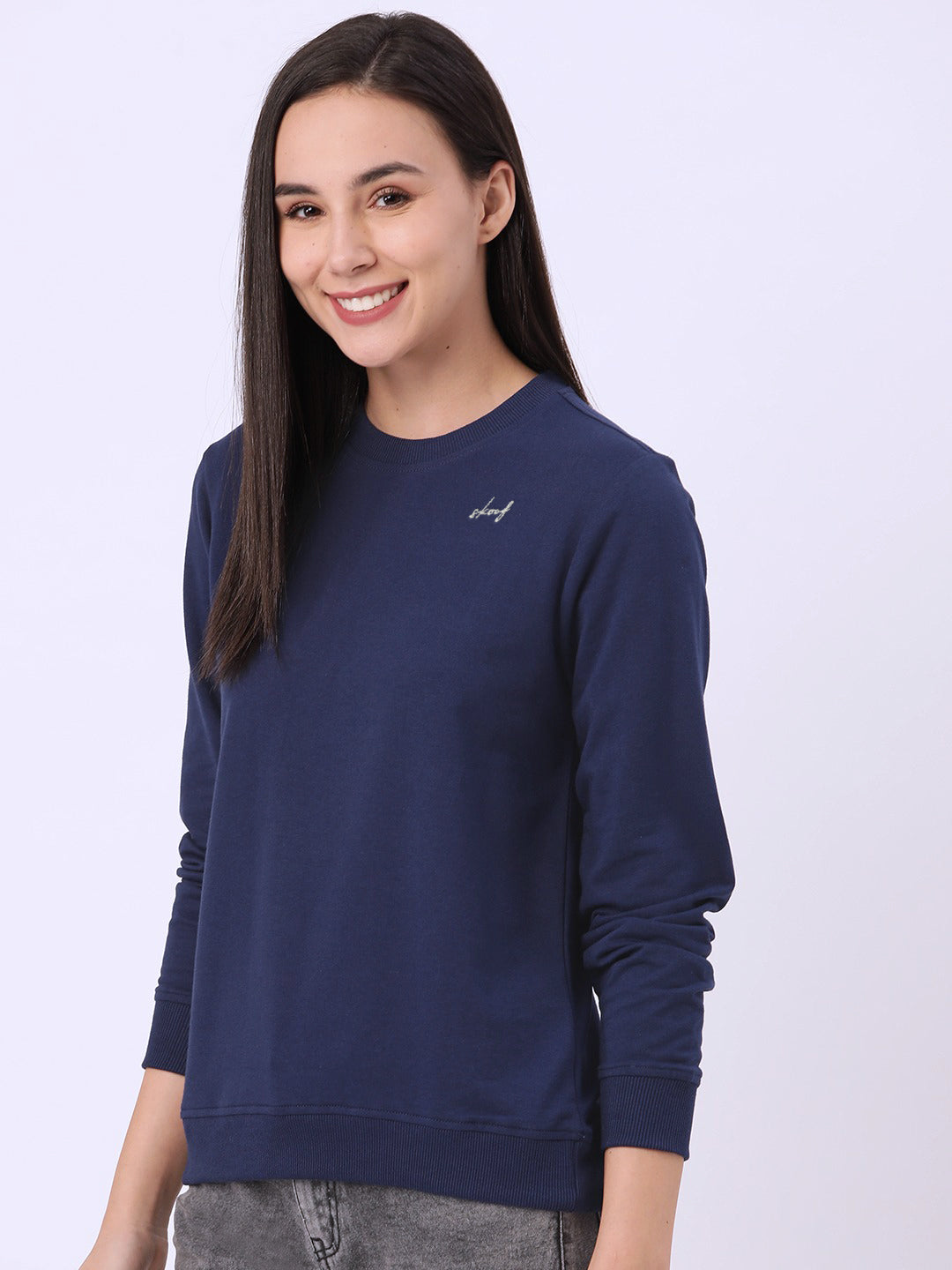 Signature sweatshirt - women - Nevy blue