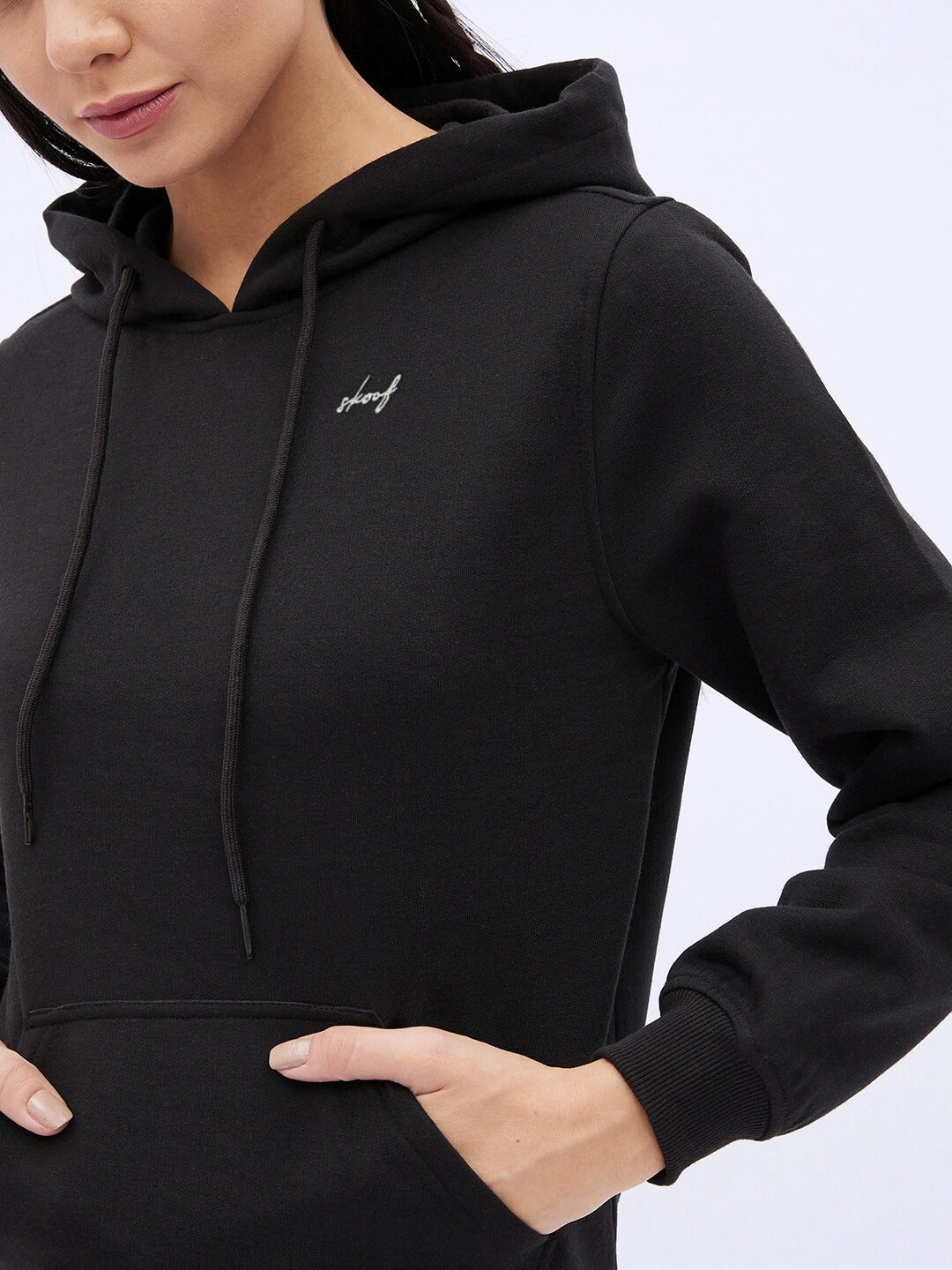 women signature hoodie - black