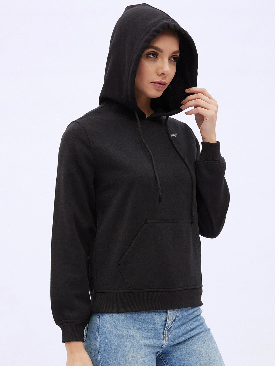 women signature hoodie - black