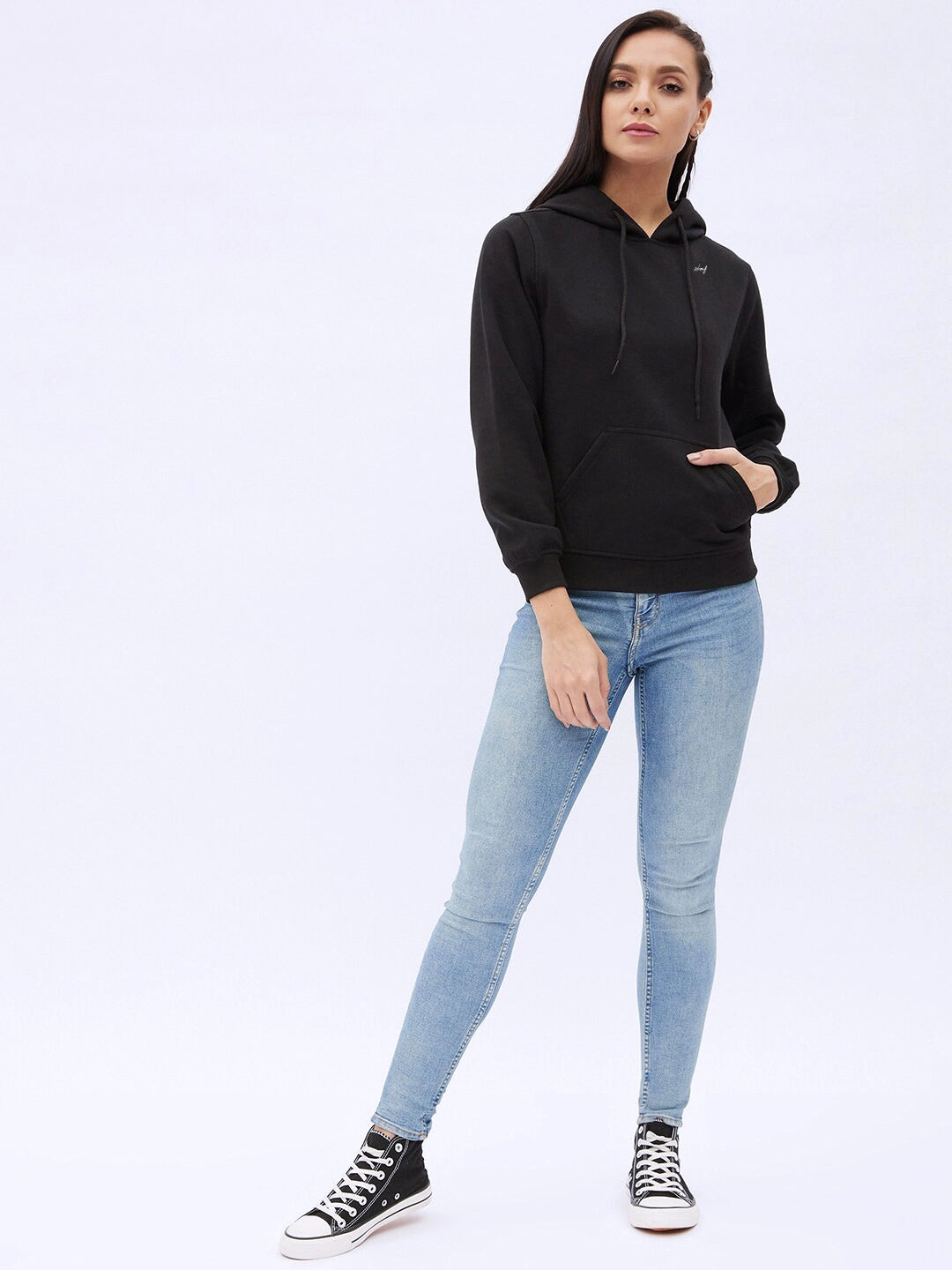 women signature hoodie - black