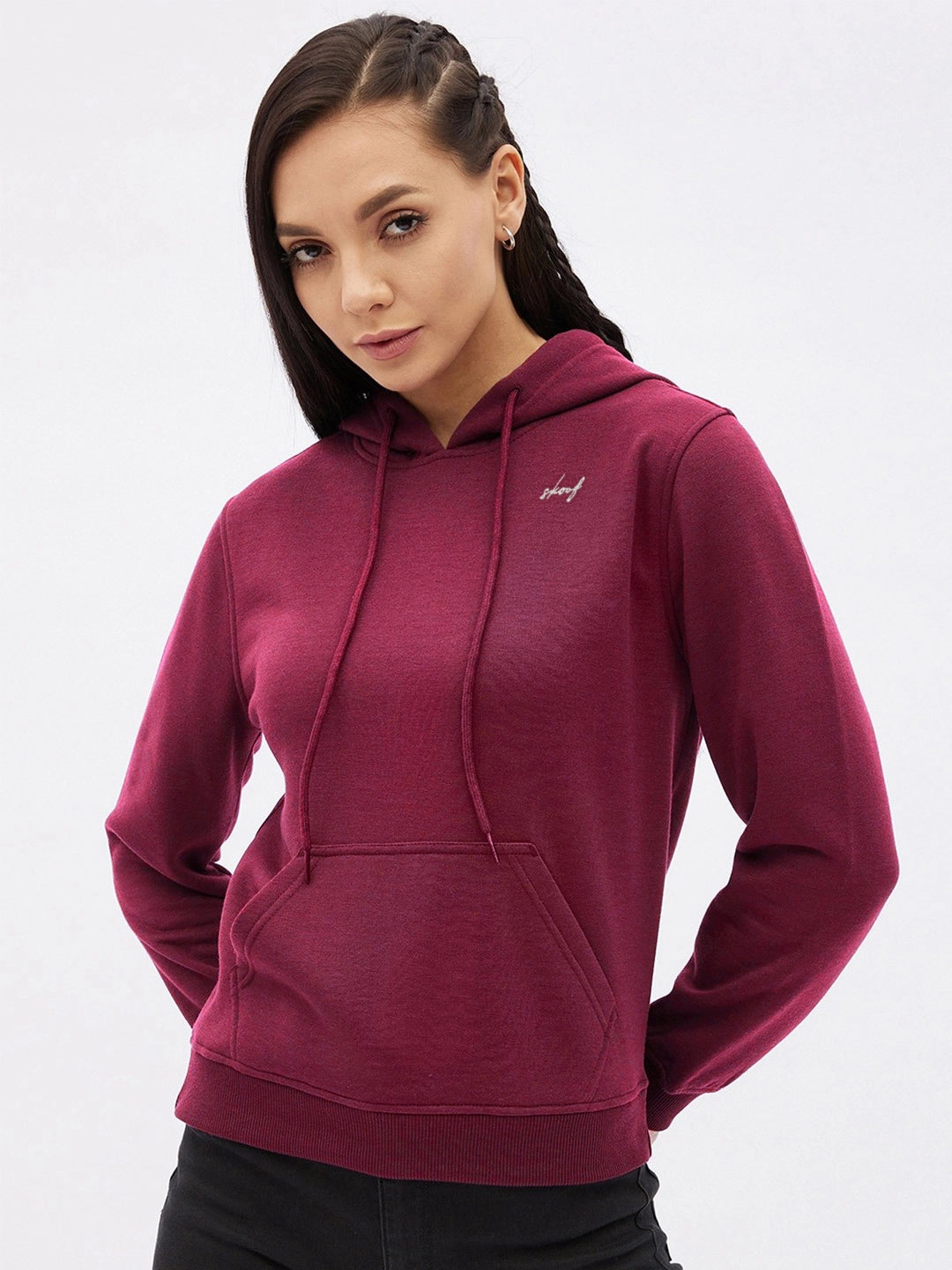 women signature hoodie - maroon