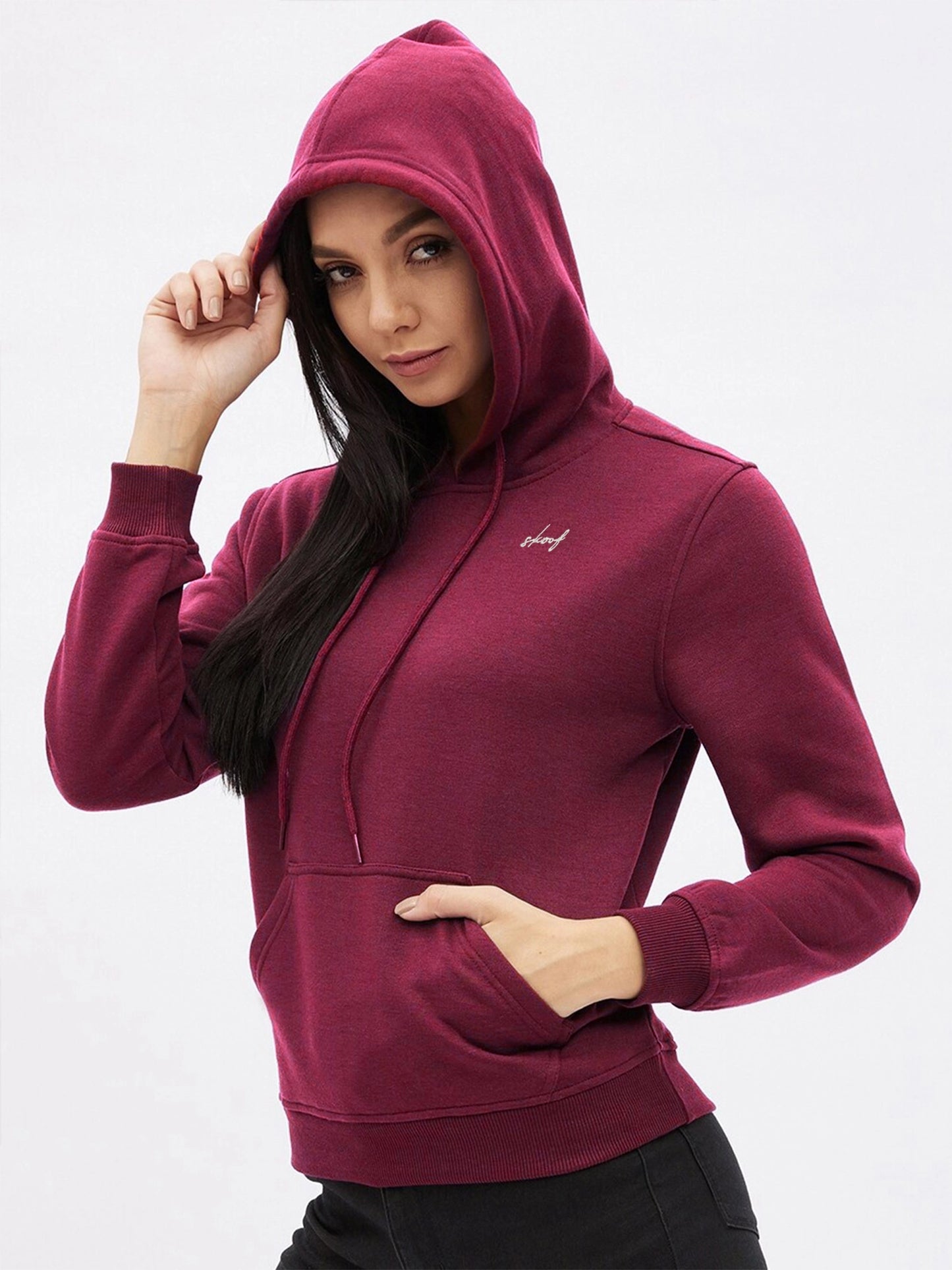 women signature hoodie - maroon