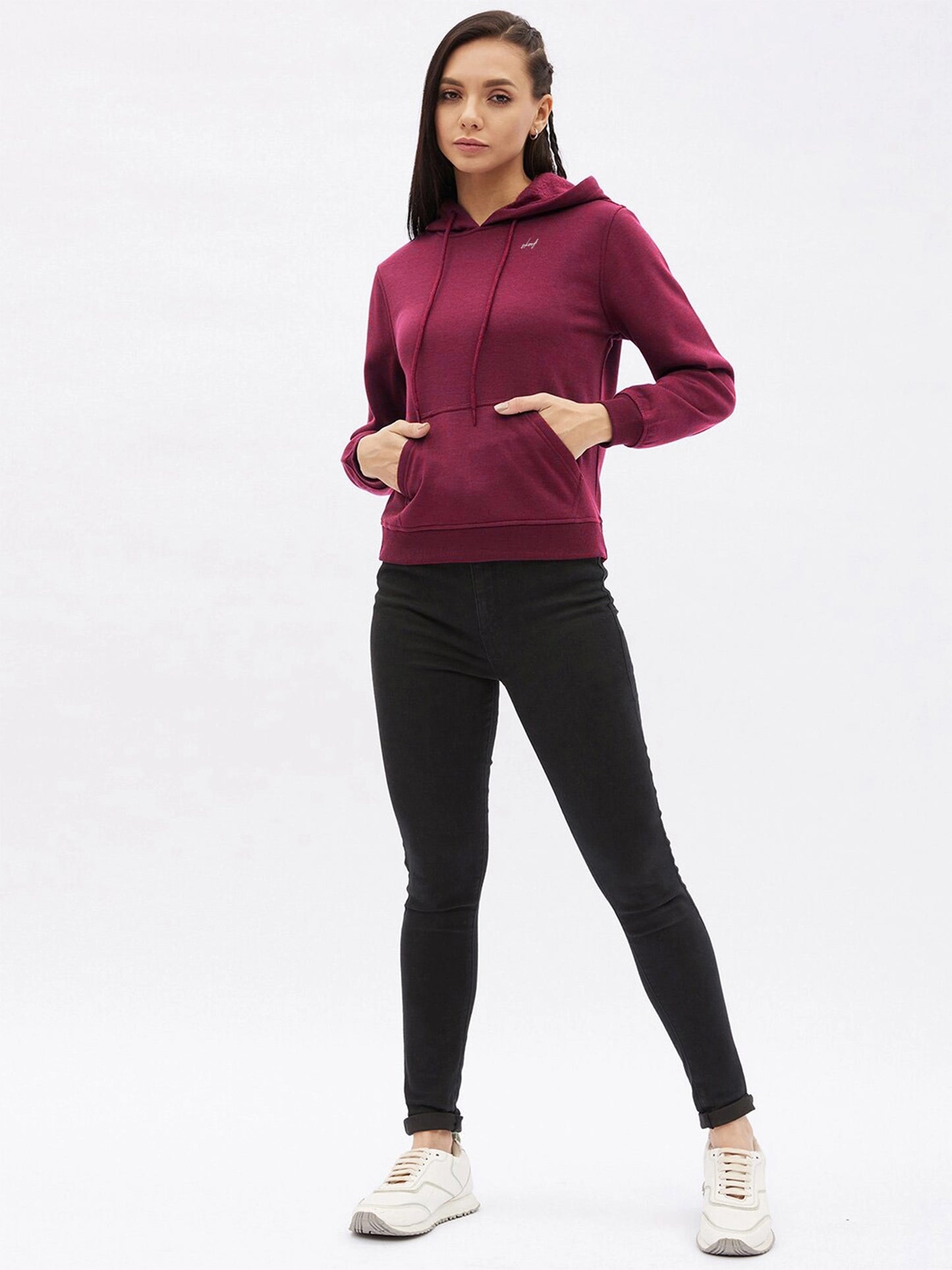 women signature hoodie - maroon