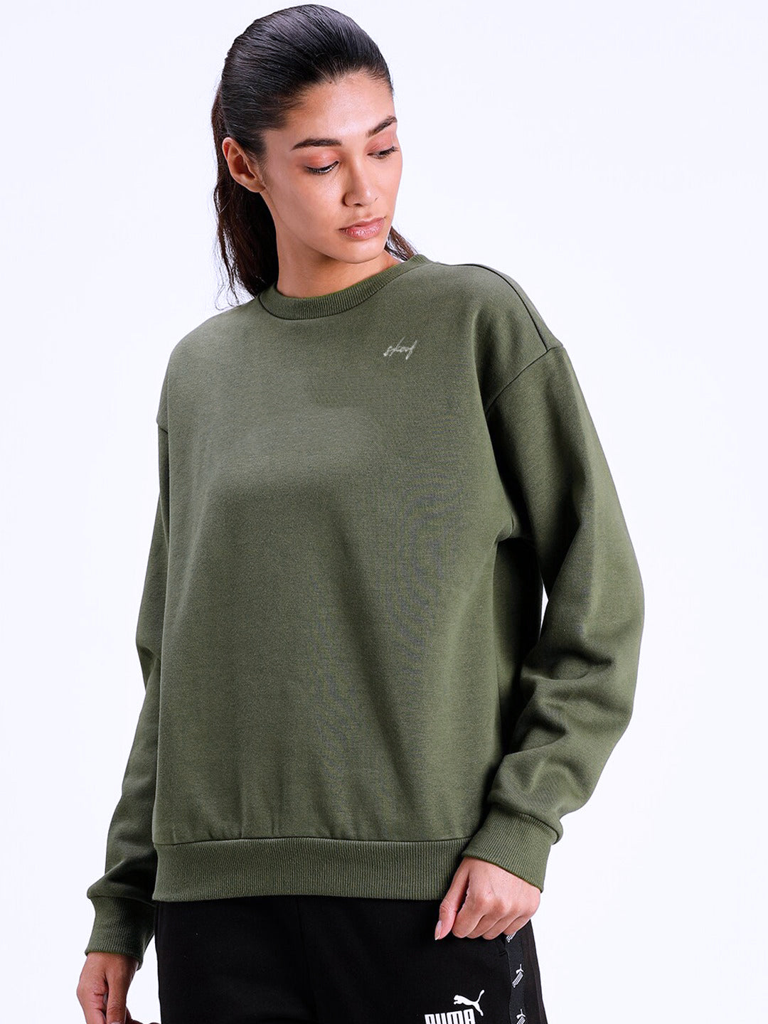 Signature sweatshirt- women - Olive Green