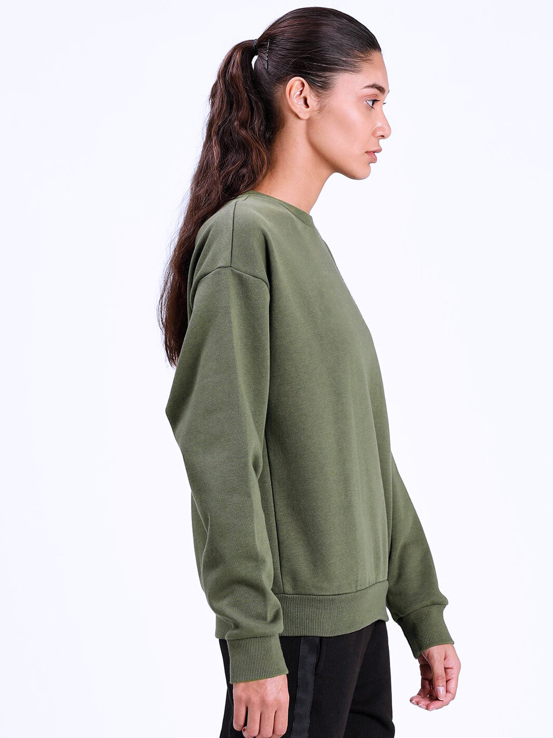 Signature sweatshirt- women - Olive Green