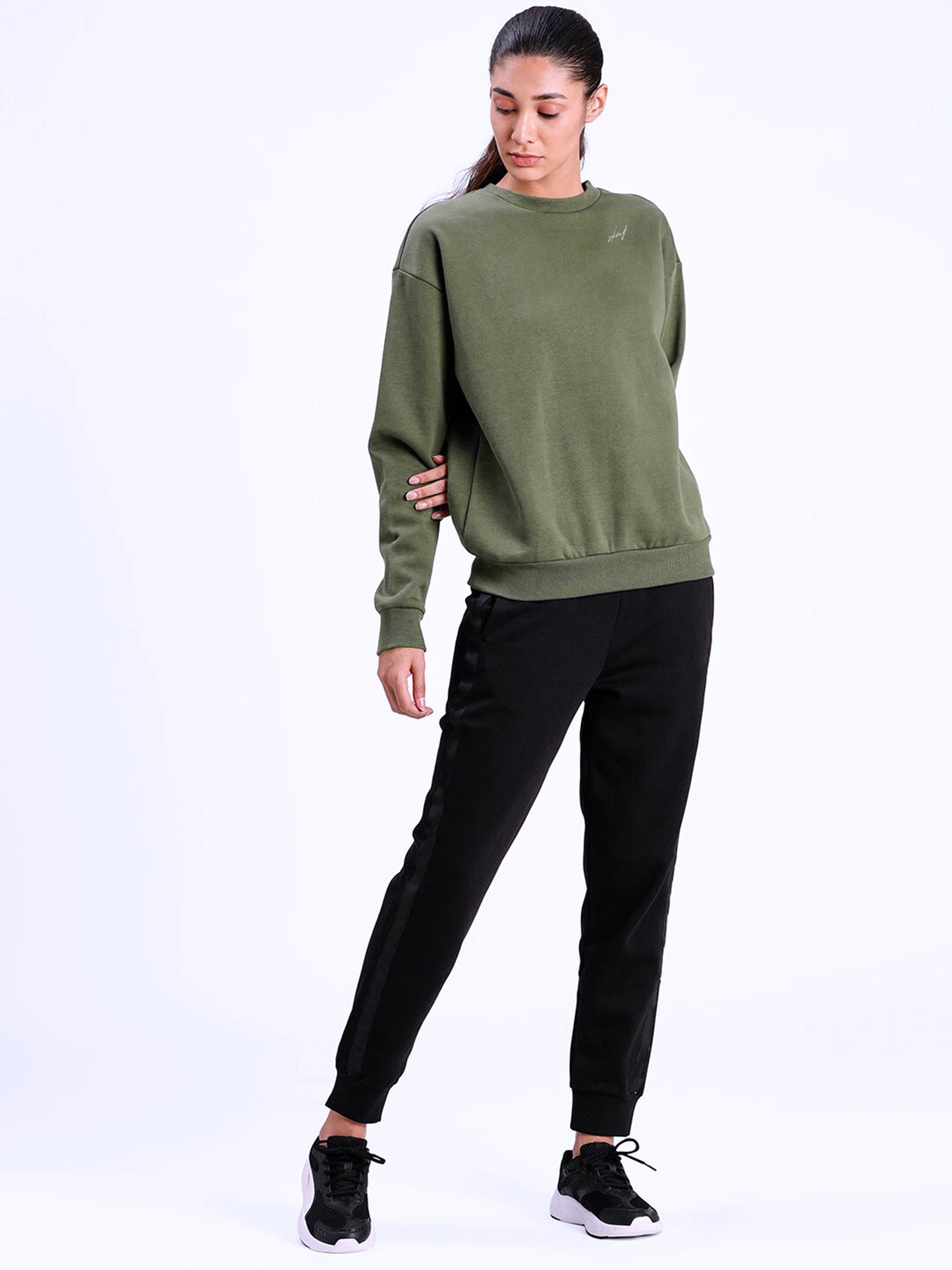 Signature sweatshirt- women - Olive Green