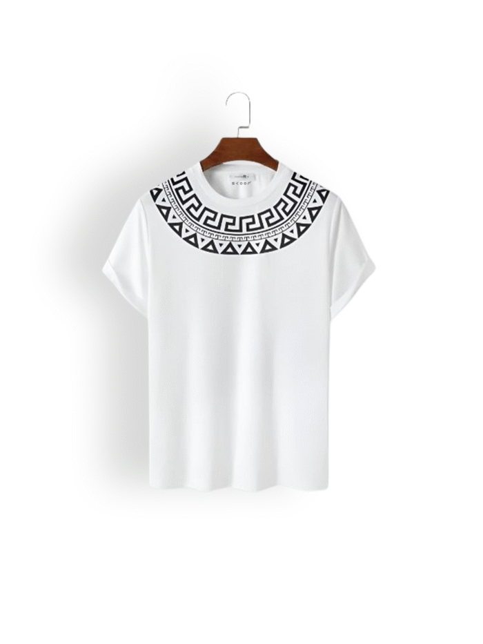 Mythic Maze Premium Collar Graphic T-Shirt – Skoof Heritage Edition