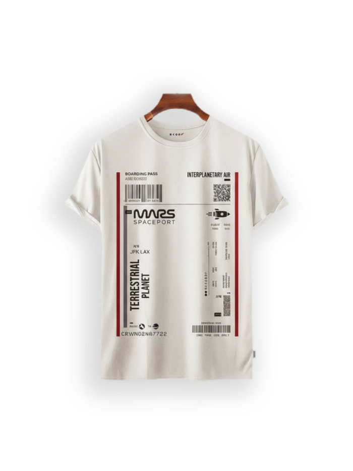 Mission Mars Interplanetary Boarding Pass T-Shirt – Premium Streetwear Edition